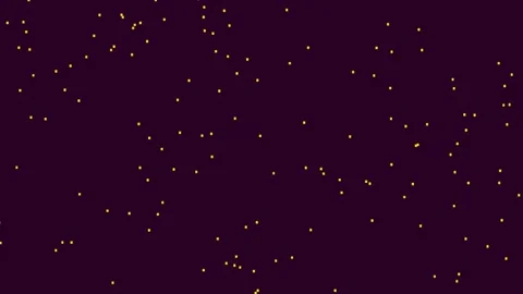 Abstract Pattern of Small Golden Pixels on Dark Background Stock Footage 309916453
