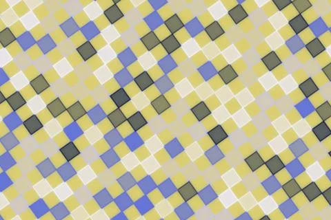 Abstract pattern of small squares in green purple gray shades Stock Illustration