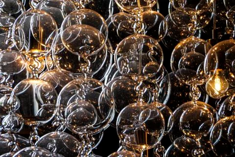 Abstract Pattern of Soap Bubbles and Electric Lights Stock Photos