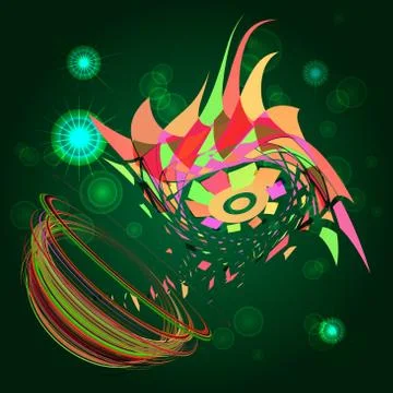 Abstract pattern spiral whirling in space Stock Illustration