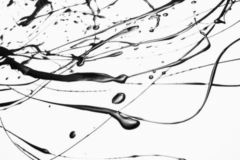 Abstract pattern of splattered black paint Stock Photos