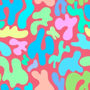 Abstract pattern of spots on a red background Stock Illustration