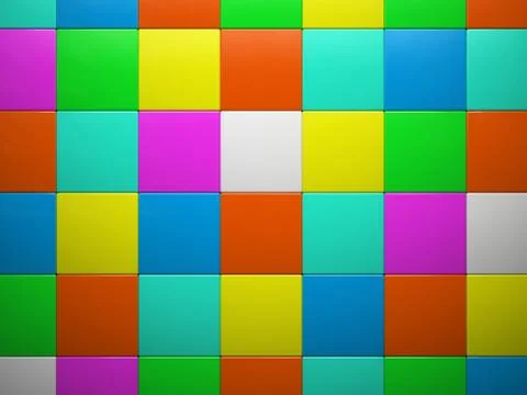 Abstract pattern of  square color pieces Stock Illustration
