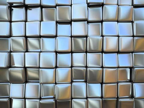 Abstract pattern of  square metal pieces Stock Illustration