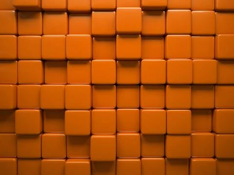 Abstract pattern of  square orange pieces Stock Illustration