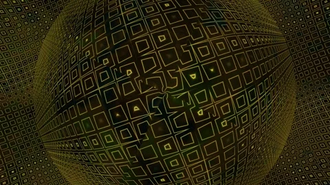 Abstract pattern with squares and grid shapes in green and Stock Footage 339959341