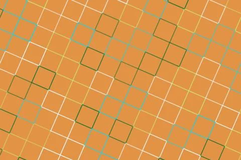 Abstract pattern of squares and lines on a yellow background Stock Illustration