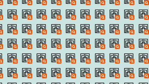Abstract Pattern with Squares and Orange Shapes Background. Stock Footage 325401868