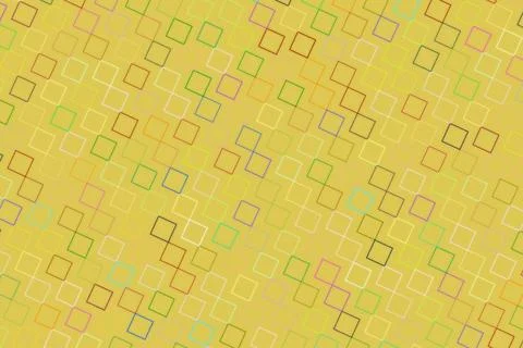 Abstract pattern with squares and pixels on yellow background 스톡 일러스트