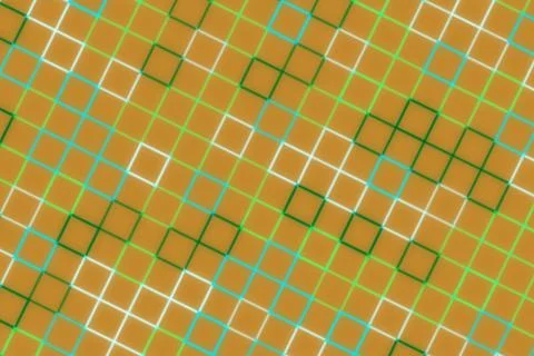 Abstract pattern of squares with colorful lines on brown background Stock Illustration