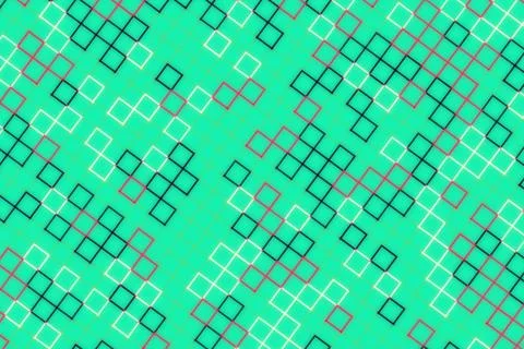 Abstract pattern with squares on a teal background Stock Photos