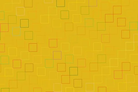 Abstract pattern of squares on yellow background Foto stock