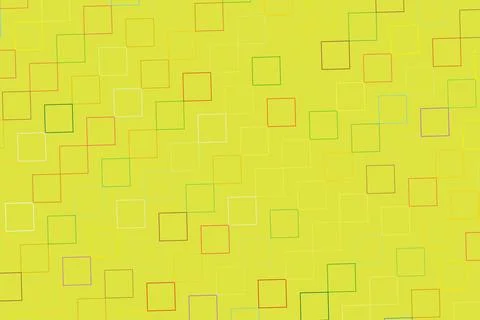 Abstract pattern of squares on yellow background Stock Photos