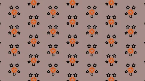 Abstract Pattern with Stars and Orange Shapes Video. Stock Footage 325405346