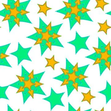 Abstract pattern from the stars, curve, seamless vector background Stock Illustration