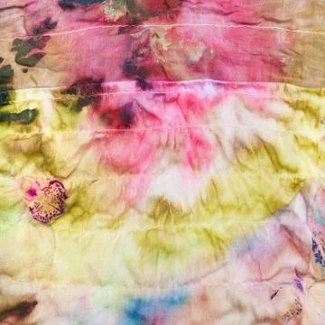 Abstract pattern on stitched silk batik cloth Stock Photos