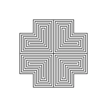 The abstract pattern of stripes forms an object Illustrazione stock