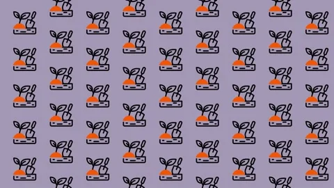 Abstract Pattern with Stylized Plants on Purple Background. Stock Footage 325383127