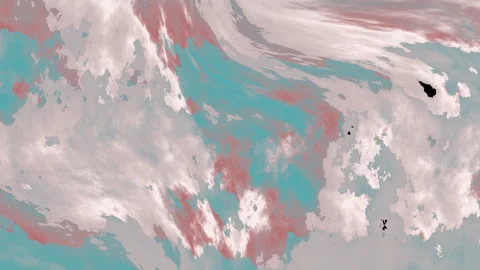 An abstract pattern of swirling clouds in teal, pink, white, and gray hues Stock Footage 306237451