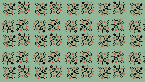 Abstract Pattern with Swirls and Dots on Green Background. Stock Footage 325388491