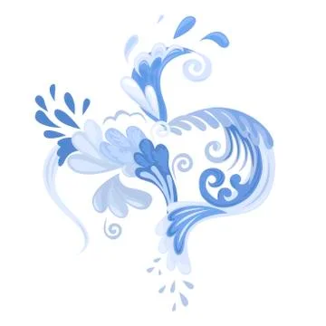 Abstract pattern. Symbol of water and spray. Vector isolated illustration. Stock Illustration