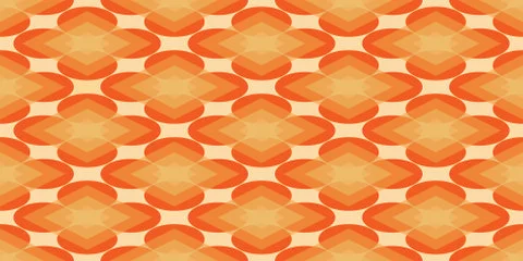 Abstract pattern template orange symmetrical circles polygon decor Illustrazione stock