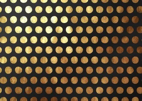 Abstract pattern texture gold circles. Vector golden and black background Illustrazione stock