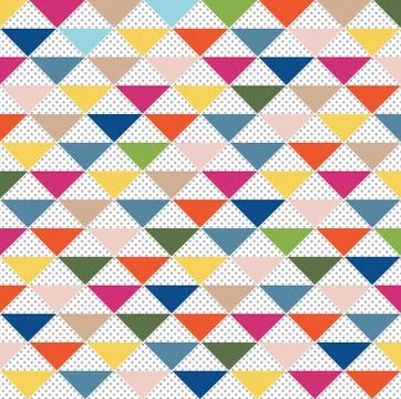 Abstract pattern triangle colorful and gray dots. Illustrazione stock