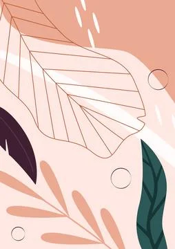 Abstract pattern with tropic leaves of different shape, texture and color Stock Illustration