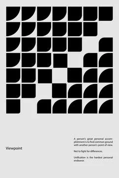 Abstract pattern with varying black shapes, symbolizing different viewpoints and イラスト素材