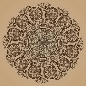 Abstract pattern vector. Abstract ornamental round floral pattern vector, ... Foto stock