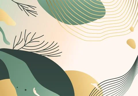 Abstract pattern vector background. Minimal nature banner design with wave lines Stock Illustration
