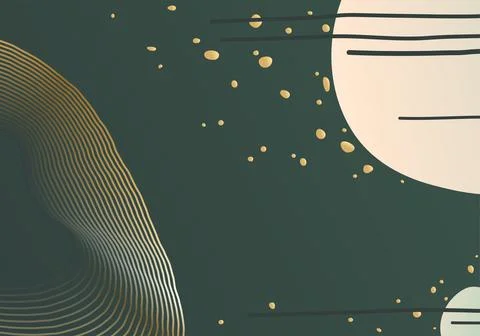 Abstract pattern vector background. Minimal cosmos banner design with wave lines Stock Illustration
