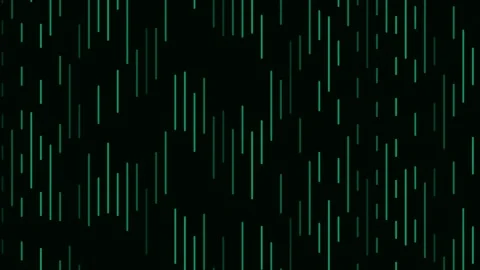Abstract pattern of vertical glowing green lines on a solid black background Stock Footage 339618838