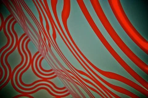 Abstract pattern on wall of red waves Foto stock