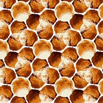 Abstract pattern of warm gold color with honey beeswax. Bee honey pattern wit Illustrazione stock