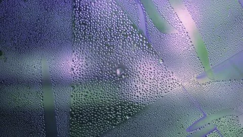 Abstract pattern of water drops on glass Foto stock