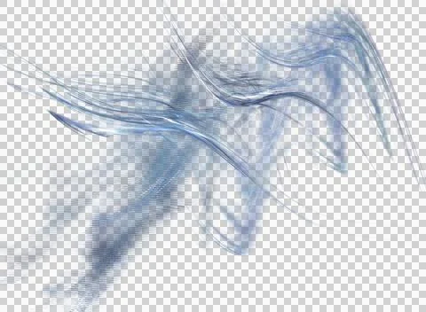 Abstract pattern from wavy blue lines, isolated element, decor Stock Illustration