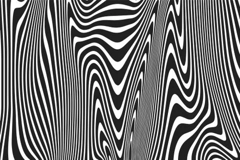 Abstract pattern wavy curve lines ripple black white lines vector background 스톡 일러스트