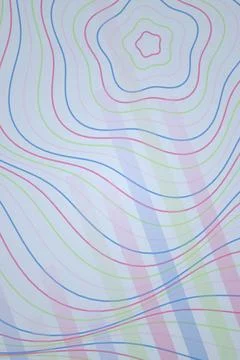 Abstract Pattern with Wavy Lines and Geometric Shapes Stock Photos