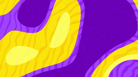 Abstract pattern with wavy yellow and purple shapes Stockbeeldmateriaal 334181884