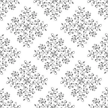 Abstract pattern on a white background. Plants. Stock Illustration