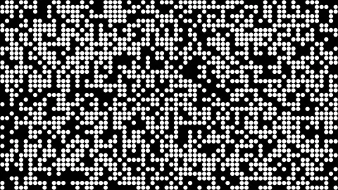 Abstract pattern of white dots on black background Vidéo 345743817
