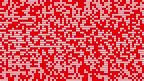 Abstract pattern of white dots on a red background Vidéo 345743815