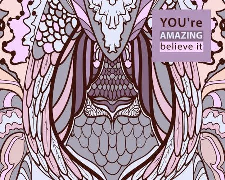 Abstract pattern with wings pink vector Illustrazione stock