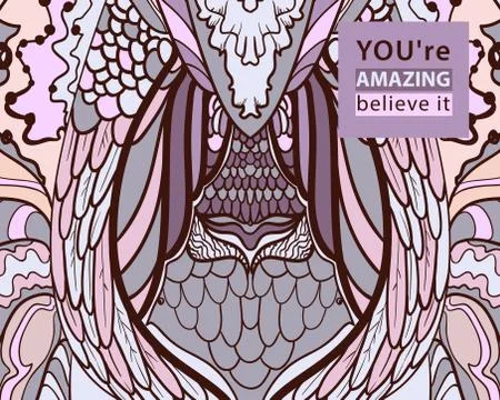 Abstract pattern with wings pink vector Stock Illustration