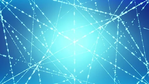 Abstract pattern wireframe polygon bokeh light frame structure, Blockchain Video stock 95818425