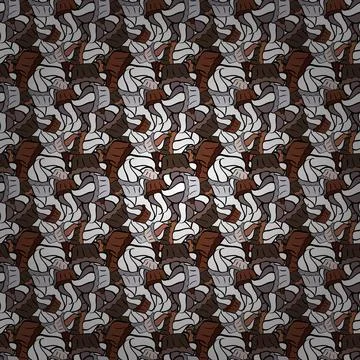 Abstract pattern for wrapping paper Vector illustration. Doodles brown, black an Stockillustratie