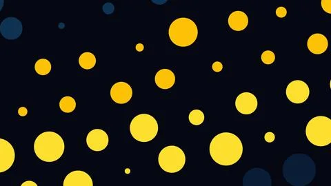 Abstract pattern with yellow circles of varying sizes scattered across a deep イラスト素材