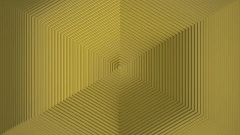 Abstract pattern of yellow hexagons with an offset effect. Animation of rings fo Stock Footage 164636298